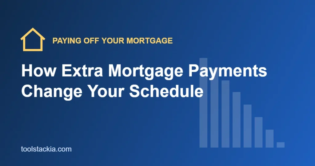 Illustration showing a mortgage balance falling faster with extra payments
