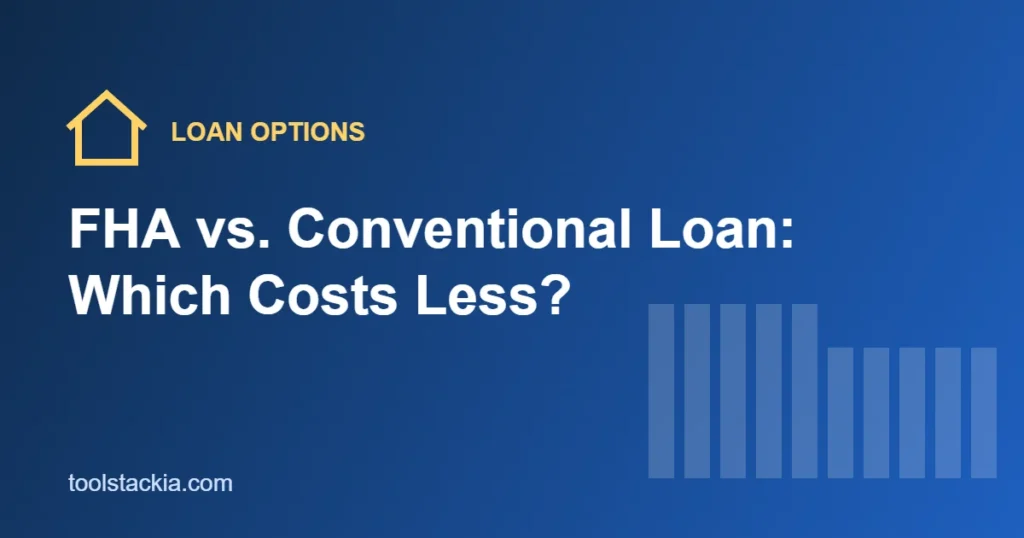 Comparison graphic for FHA and conventional mortgage costs