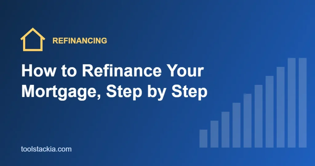 Illustration for a step-by-step mortgage refinance guide